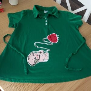 GAP Womens Green Maternity Top with Heart and Baby Design.